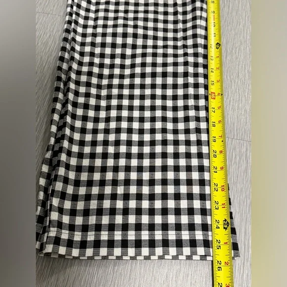 WAYF Gingham Crop Flare Pants Womens Medium Mid Rise Stretch - Picture 9 of 11